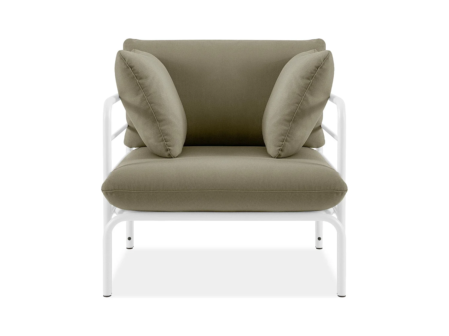 Ensemble de jardin RAMBE blanc et beige, dimensions 150x80x80 cm, idéal pour l'extérieur