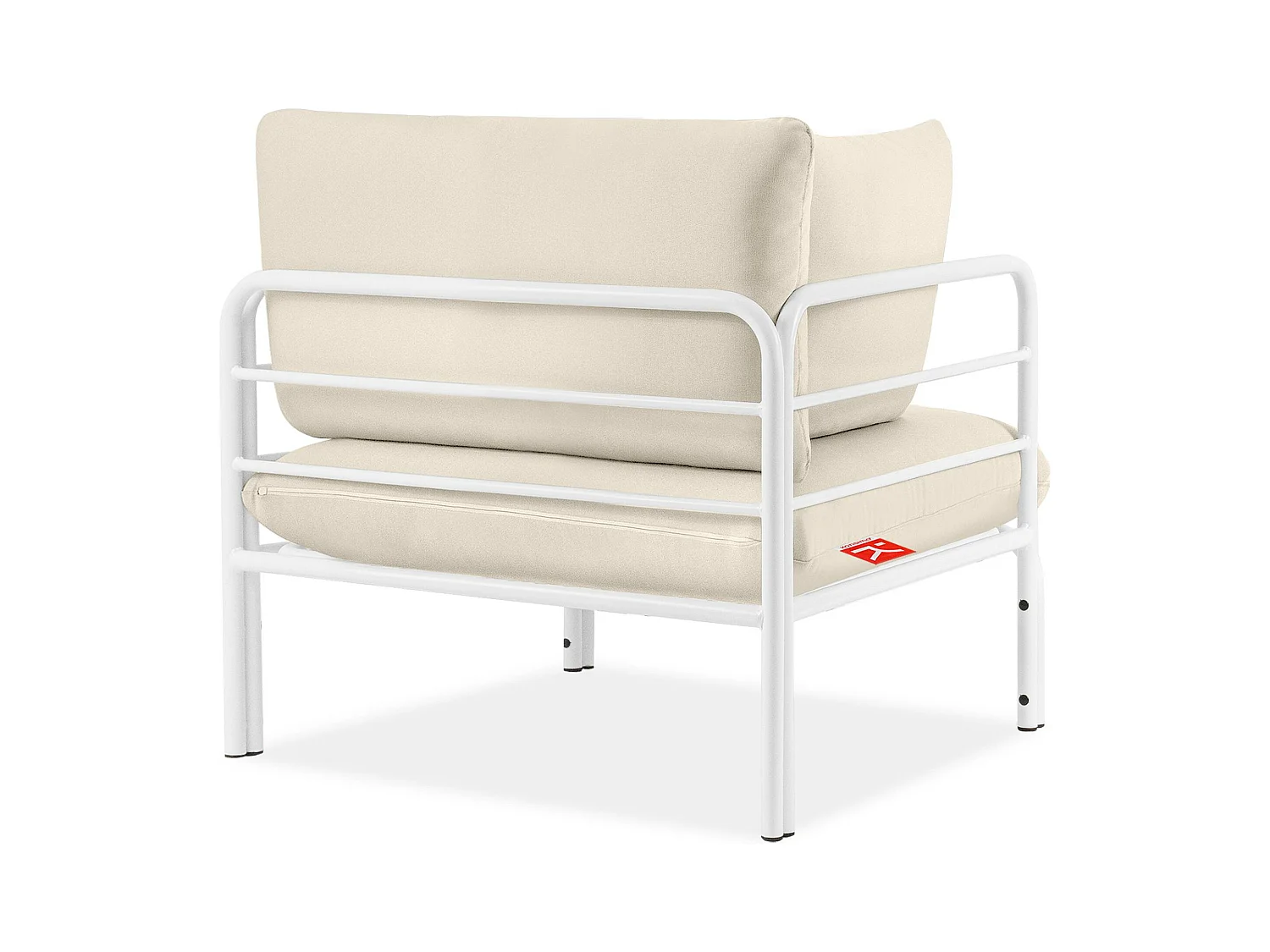 Ensemble de jardin RAMBE blanc et blanc cassé, dimensions 150x80x80 cm, parfait pour terrasses