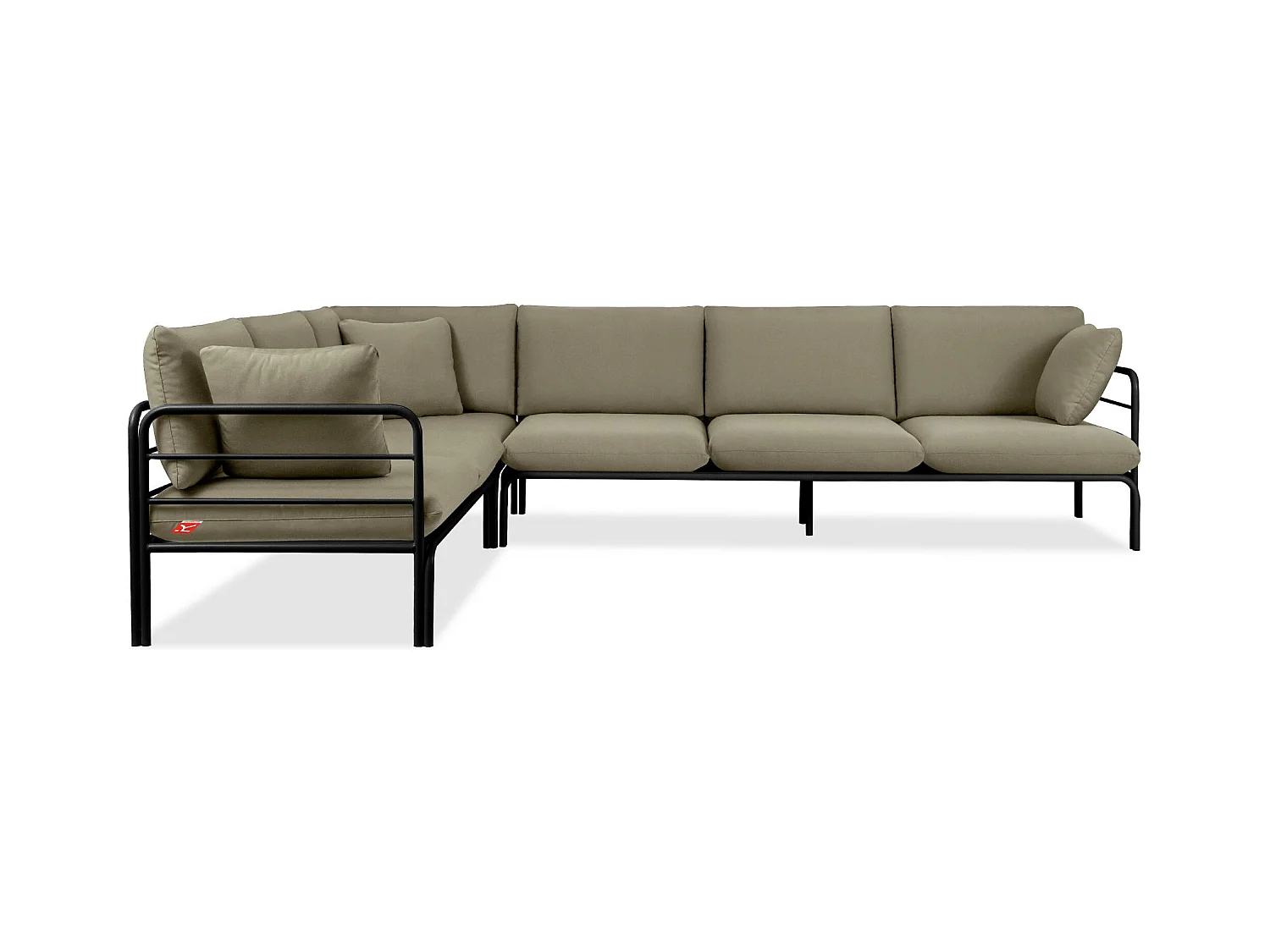 Ensemble d'angle de jardin RAMBE anthracite et beige, dimensions 304x80x229 cm, style élégant