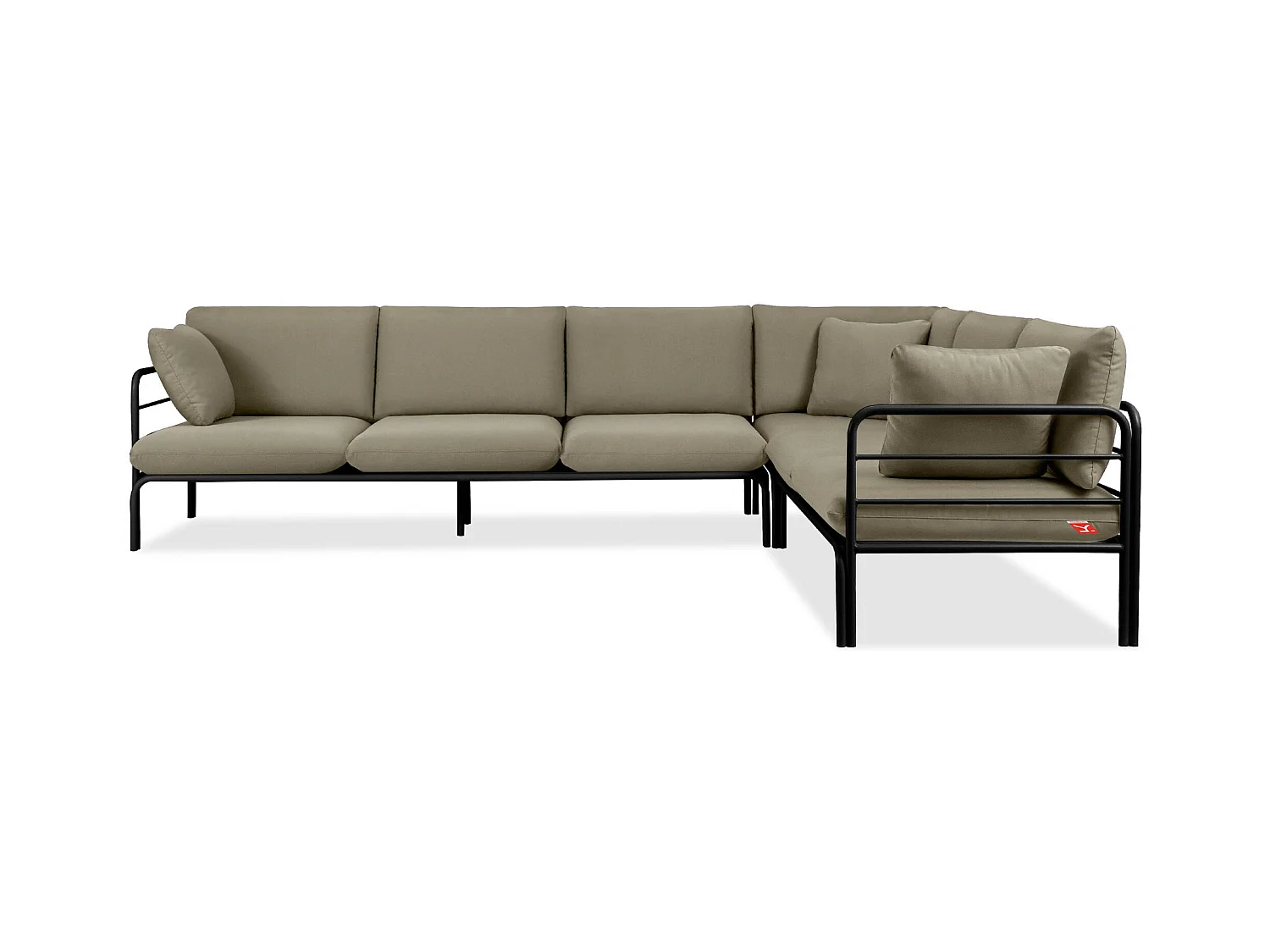 Ensemble d'angle de jardin RAMBE anthracite et beige, dimensions 304x80x229 cm, style élégant