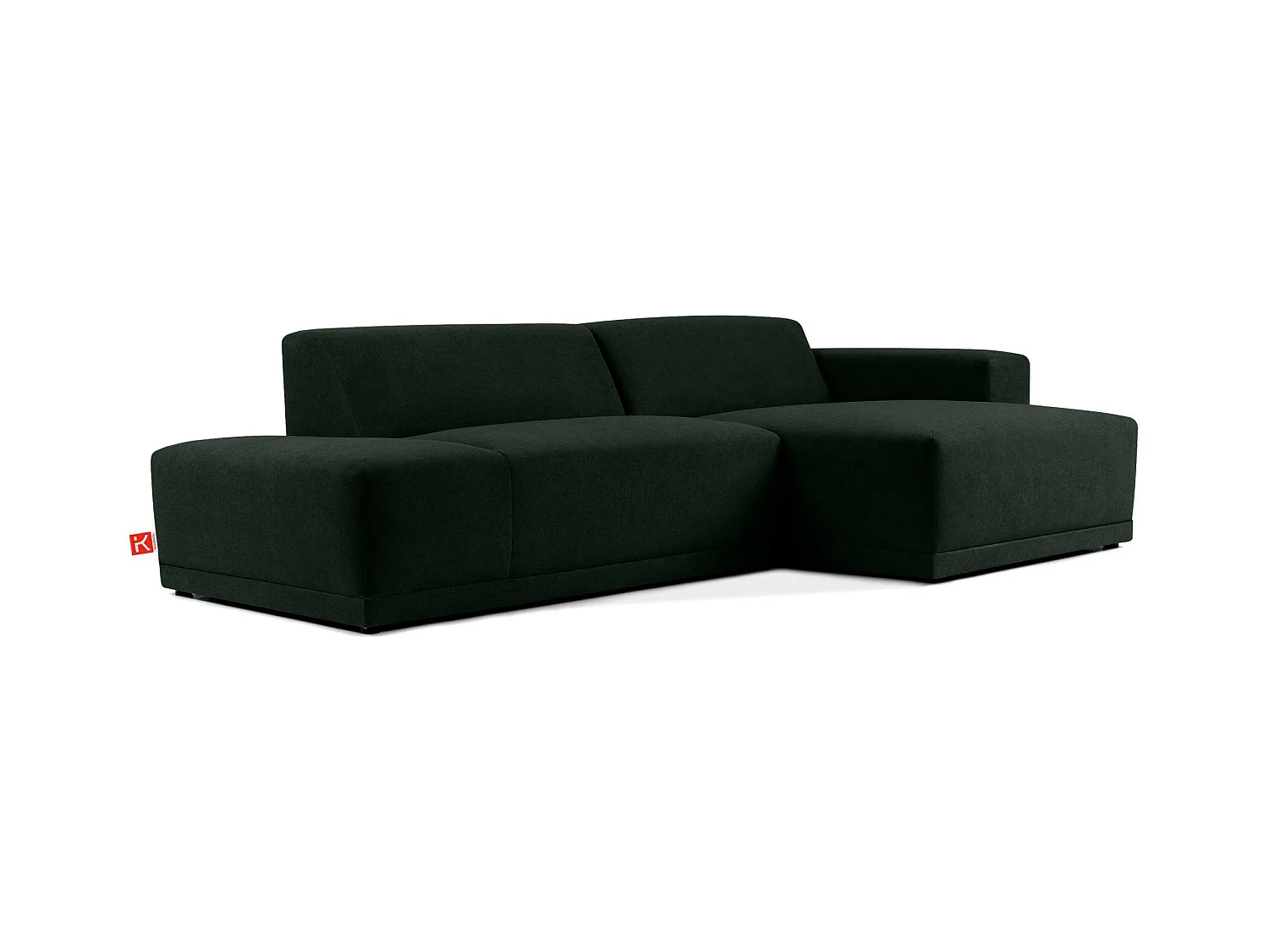 Ecksofa rechts - 3-Sitzer - MUDI - Dunkelgrün