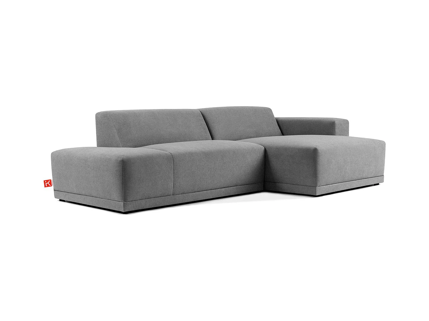 Canapé d'angle droit - 3 places - MUDI - Gris cendré