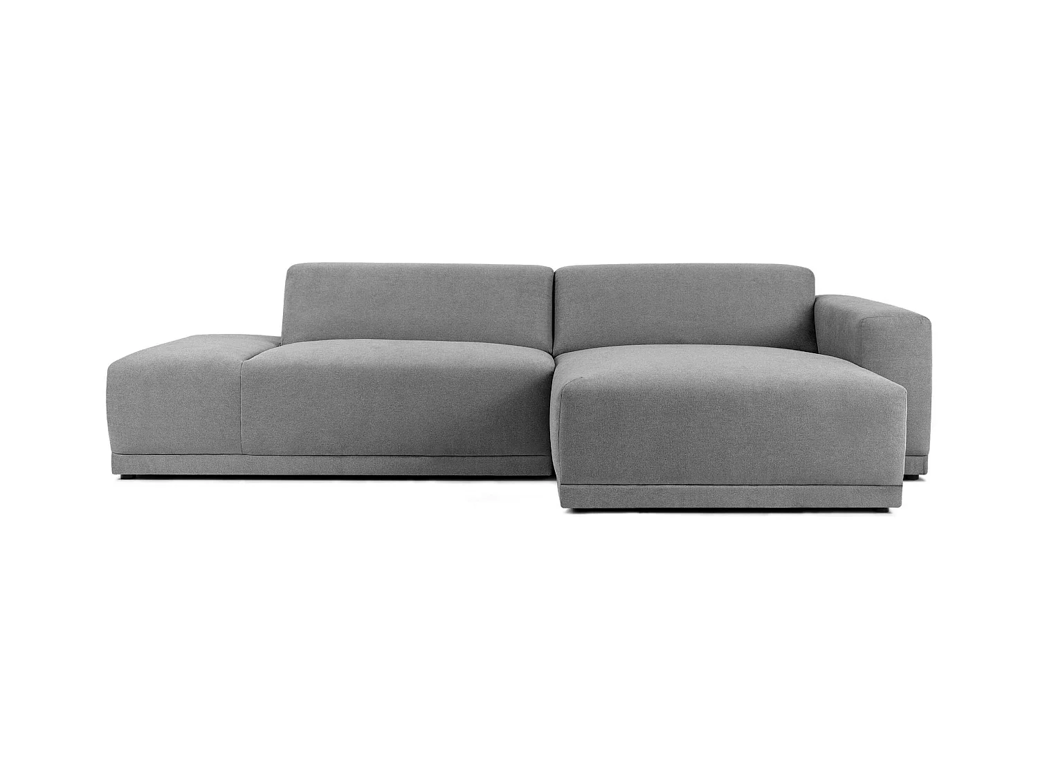 Canapé d'angle droit - 3 places - MUDI - Gris cendré
