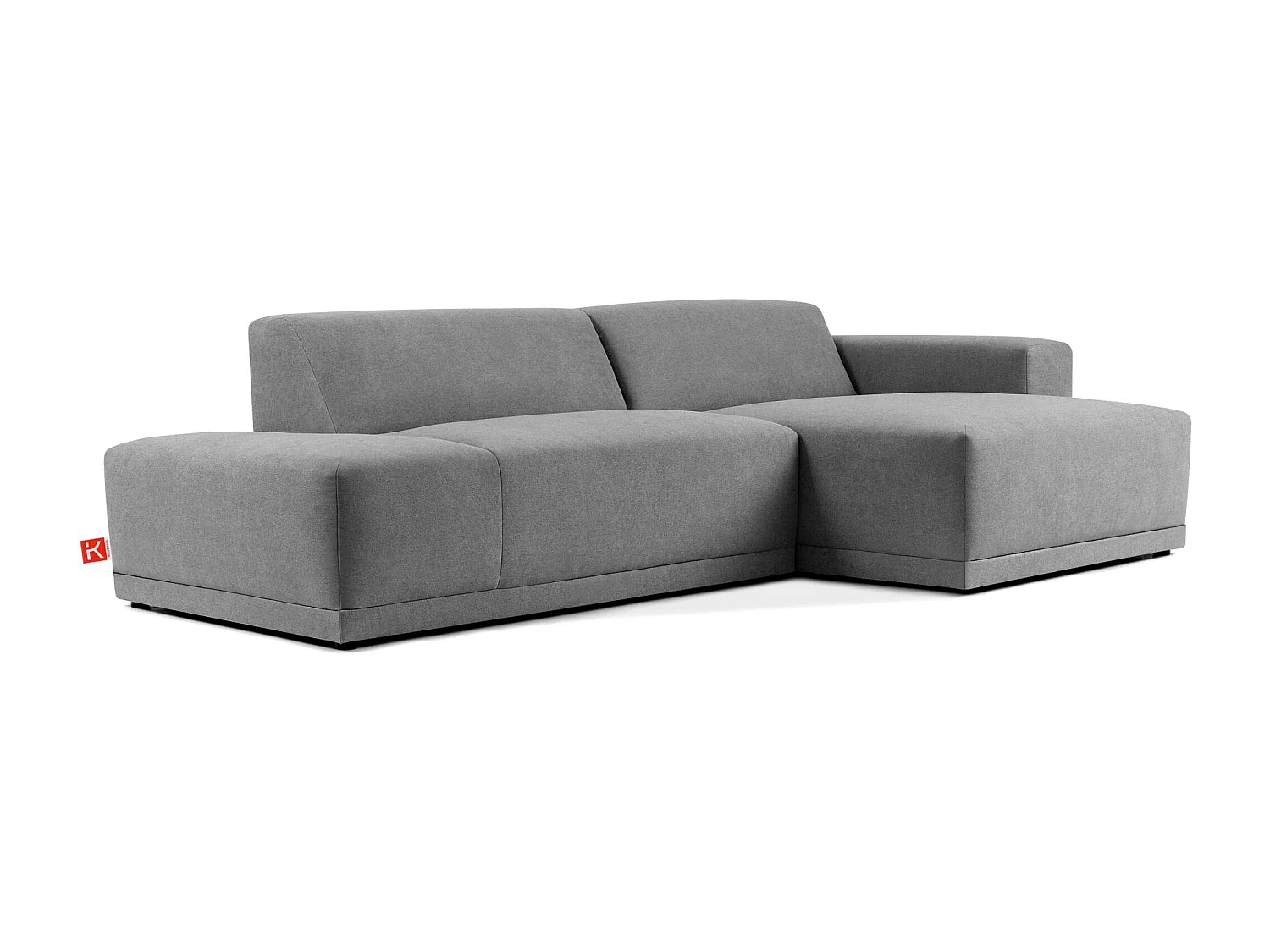 Ecksofa rechts - 3-Sitzer - MUDI - Aschgrau