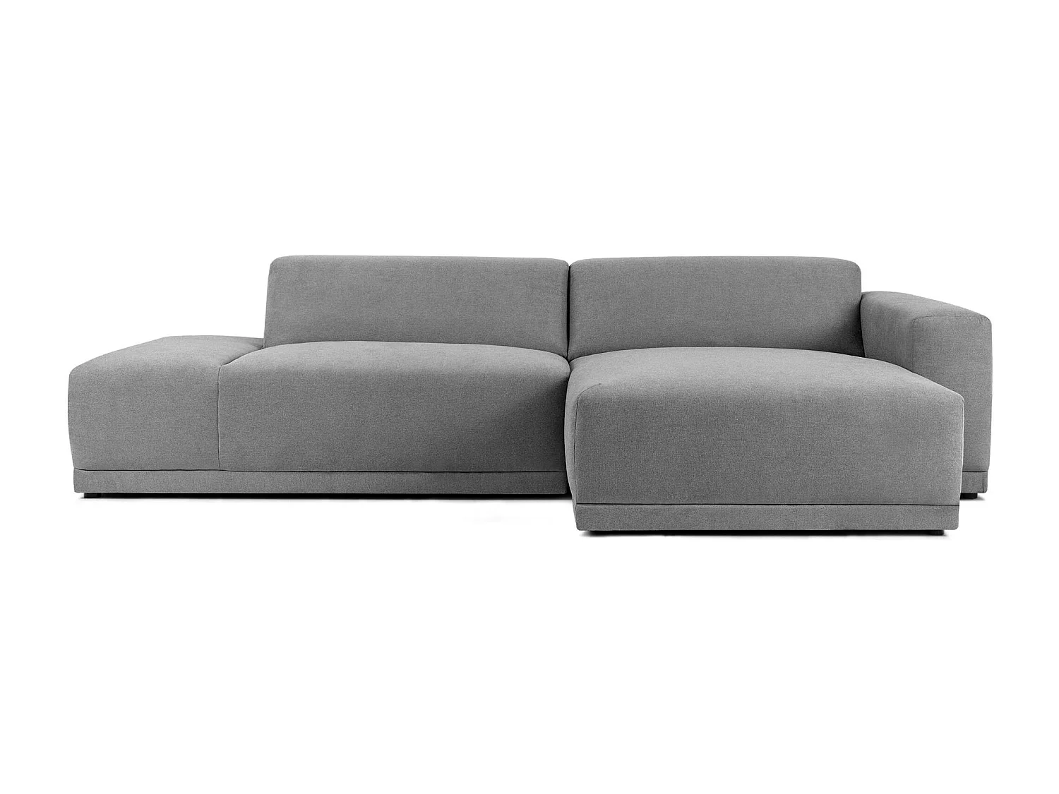 Ecksofa rechts - 3-Sitzer - MUDI - Aschgrau