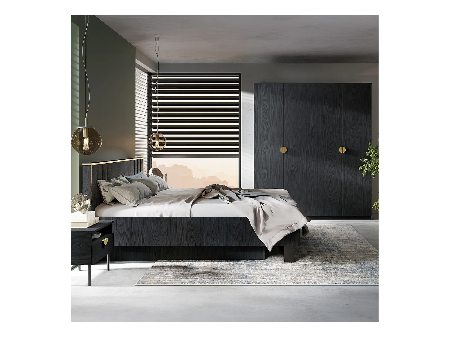 Set de 2 tables de chevet VIDIS noir, dimensions 50x46x35 cm, design élégant