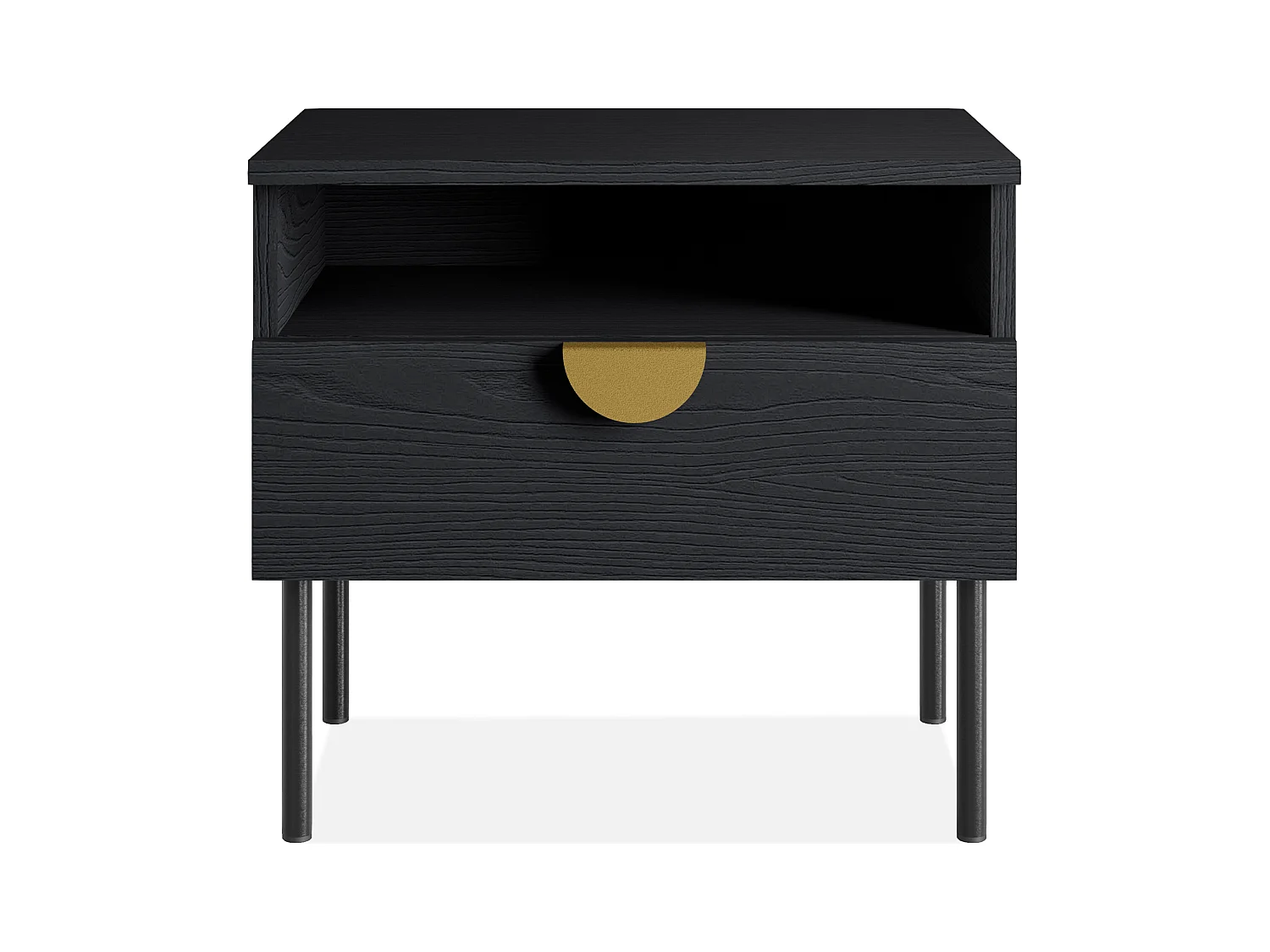 Set de 2 tables de chevet VIDIS noir, dimensions 50x46x35 cm, design élégant