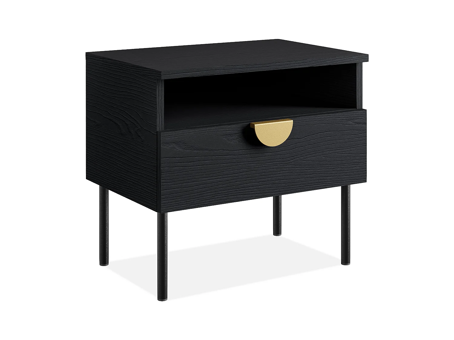 Set de 2 tables de chevet VIDIS noir, dimensions 50x46x35 cm, design élégant
