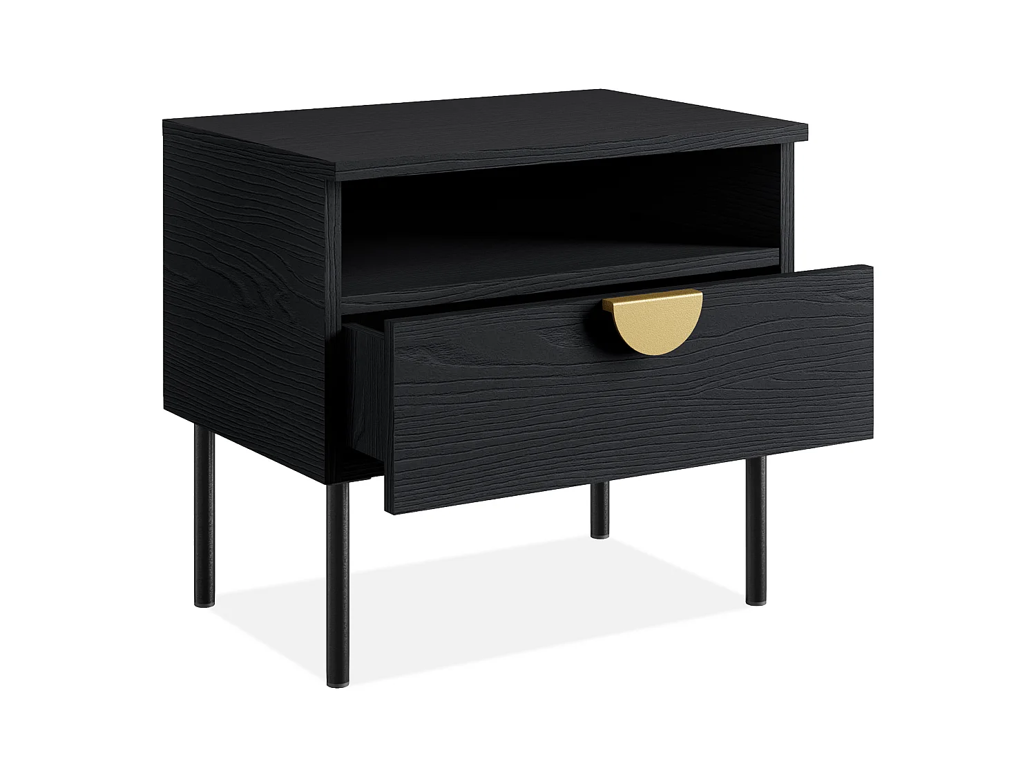 Set de 2 tables de chevet VIDIS noir, dimensions 50x46x35 cm, design élégant
