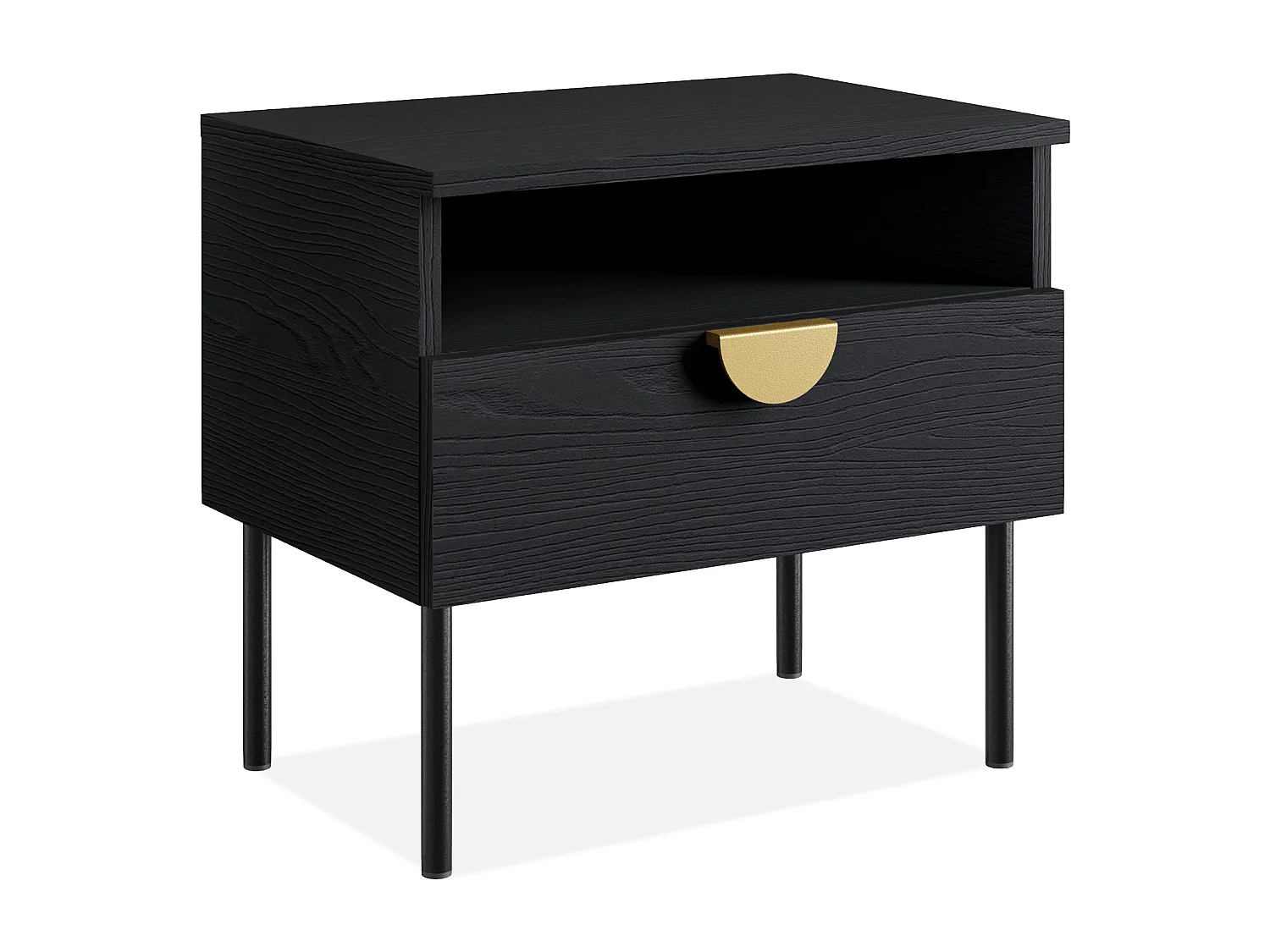 Set de 2 tables de chevet VIDIS noir, dimensions 50x46x35 cm, design élégant