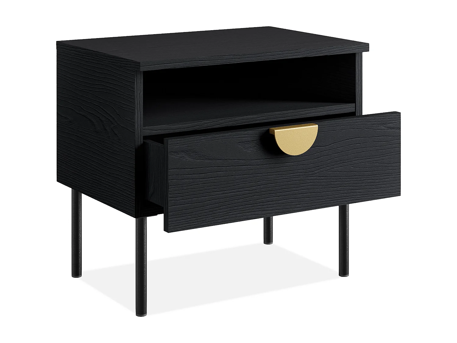 Set de 2 tables de chevet VIDIS noir, dimensions 50x46x35 cm, design élégant