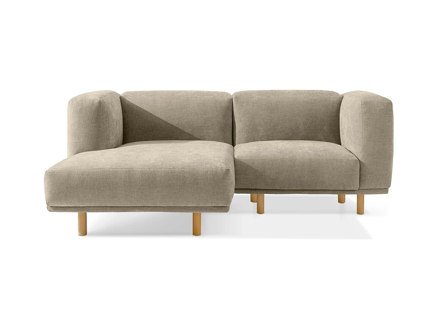 Canapé d'angle gauche - FOSERO - 3 places - Beige