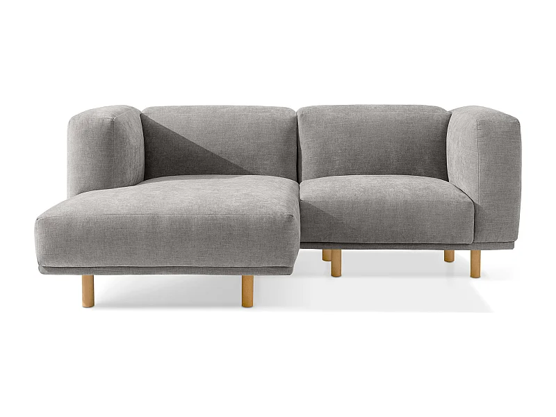 Sofa FOSERO - Ecksofa links - 3-Sitzer - Hellgrau