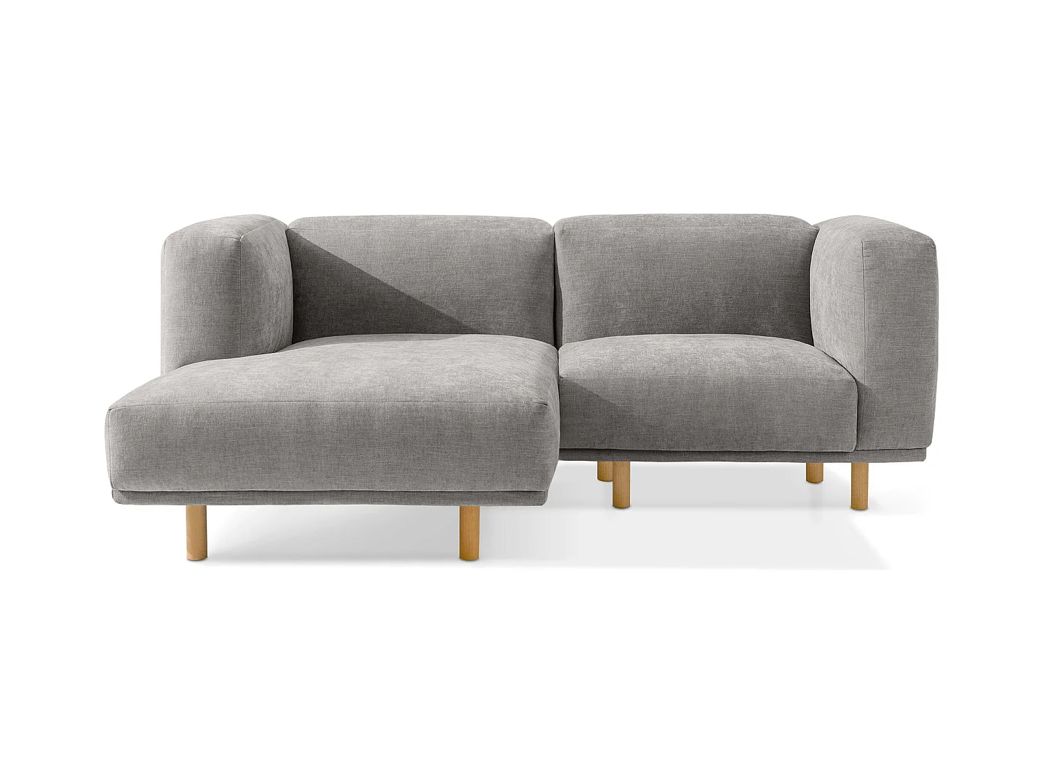 Canapé d'angle gauche - FOSERO - 3 places - Gris clair