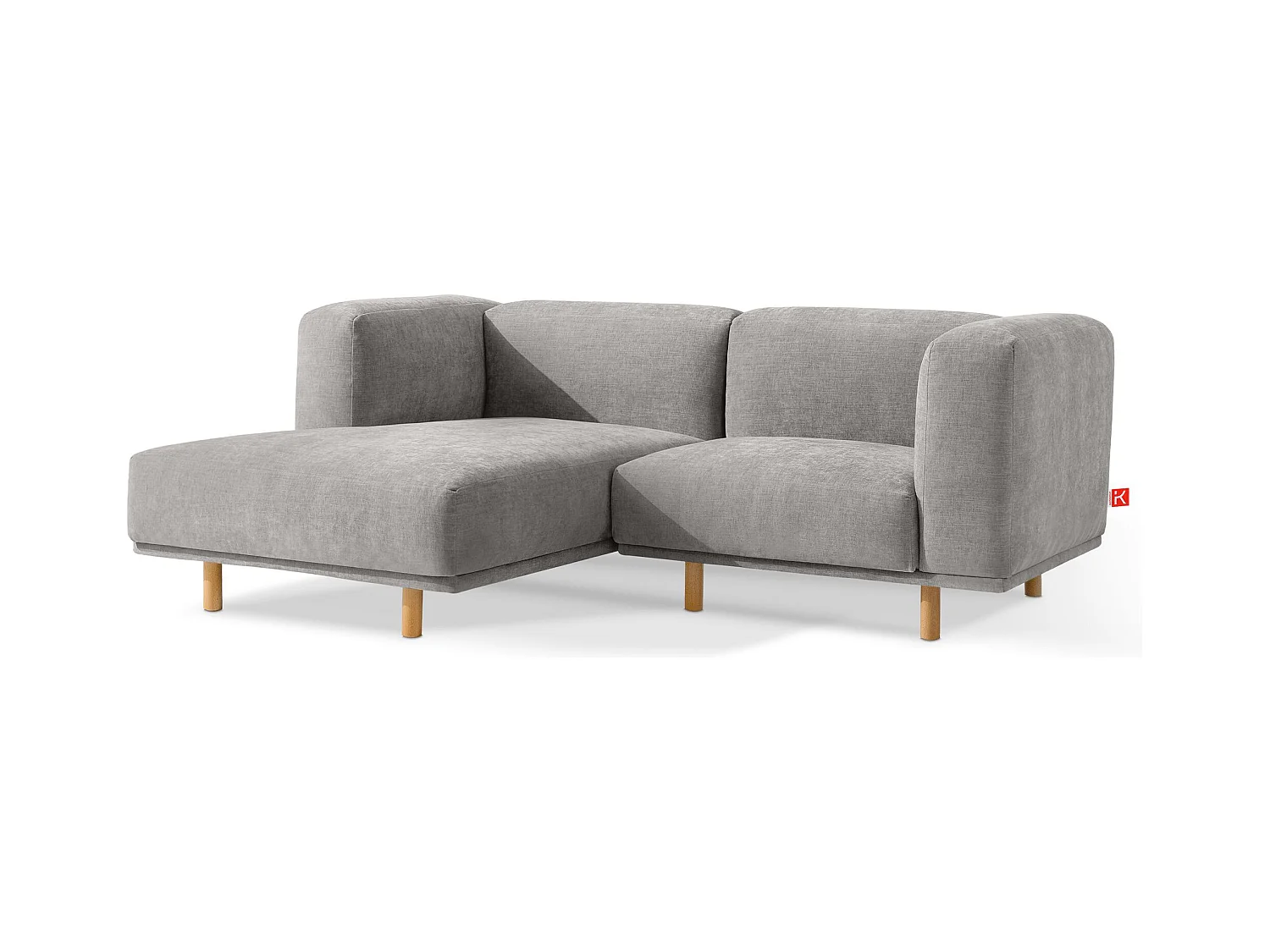 Canapé d'angle gauche - FOSERO - 3 places - Gris clair