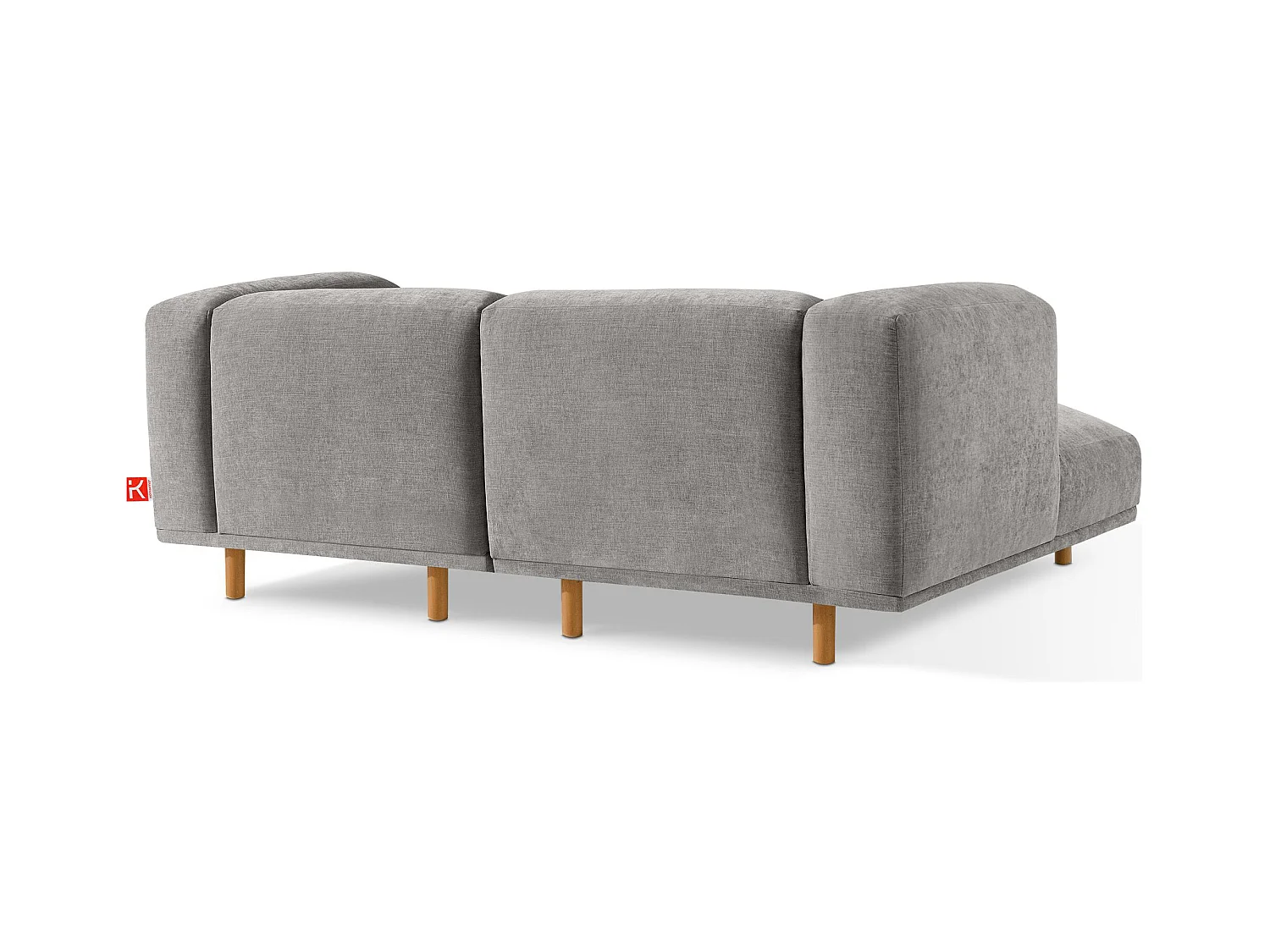 Canapé d'angle gauche - FOSERO - 3 places - Gris clair