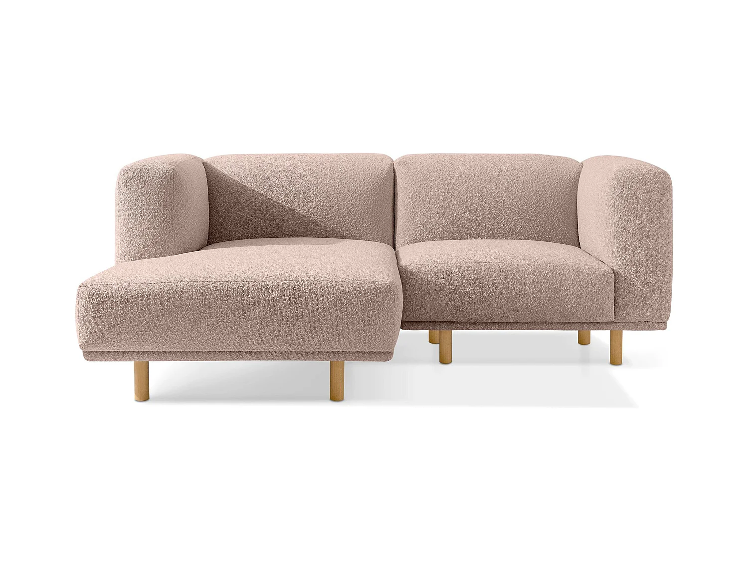 Canapé d'angle gauche - FOSERO - 3 places - Rose