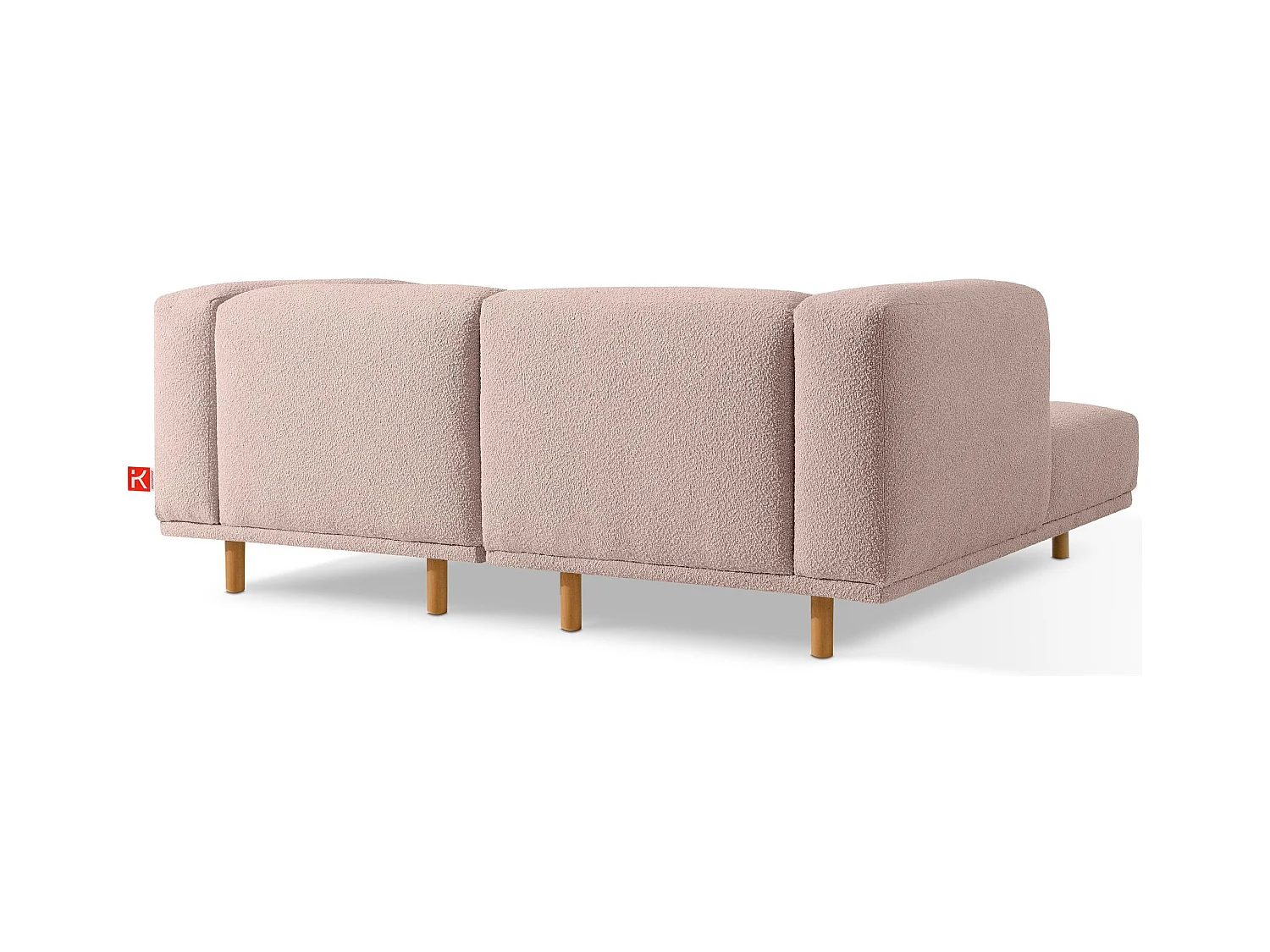 Canapé d'angle gauche - FOSERO - 3 places - Rose