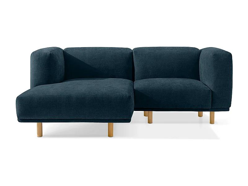 Sofa FOSERO - Ecksofa links - 3-Sitzer - Blaugrün