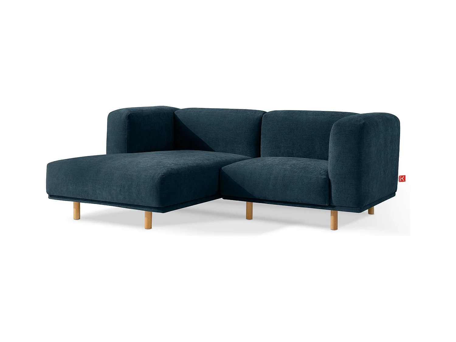 Sofa FOSERO - Ecksofa links - 3-Sitzer - Blaugrün