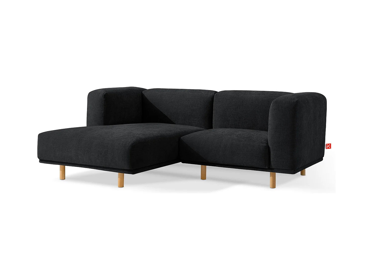 Canapé d'angle gauche - FOSERO - 3 places - Anthracite