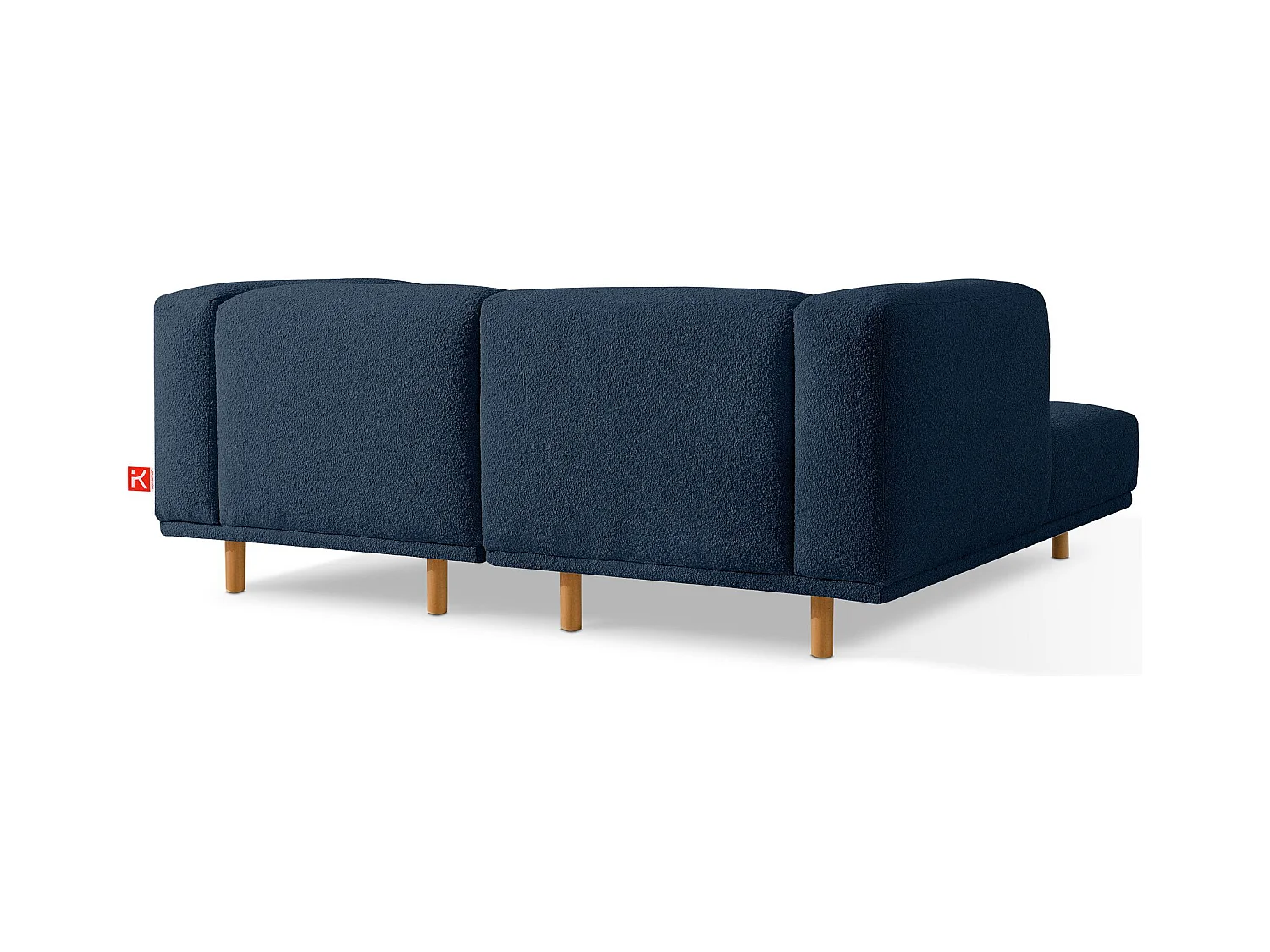 Canapé d'angle gauche - FOSERO - 3 places - Bleu foncé