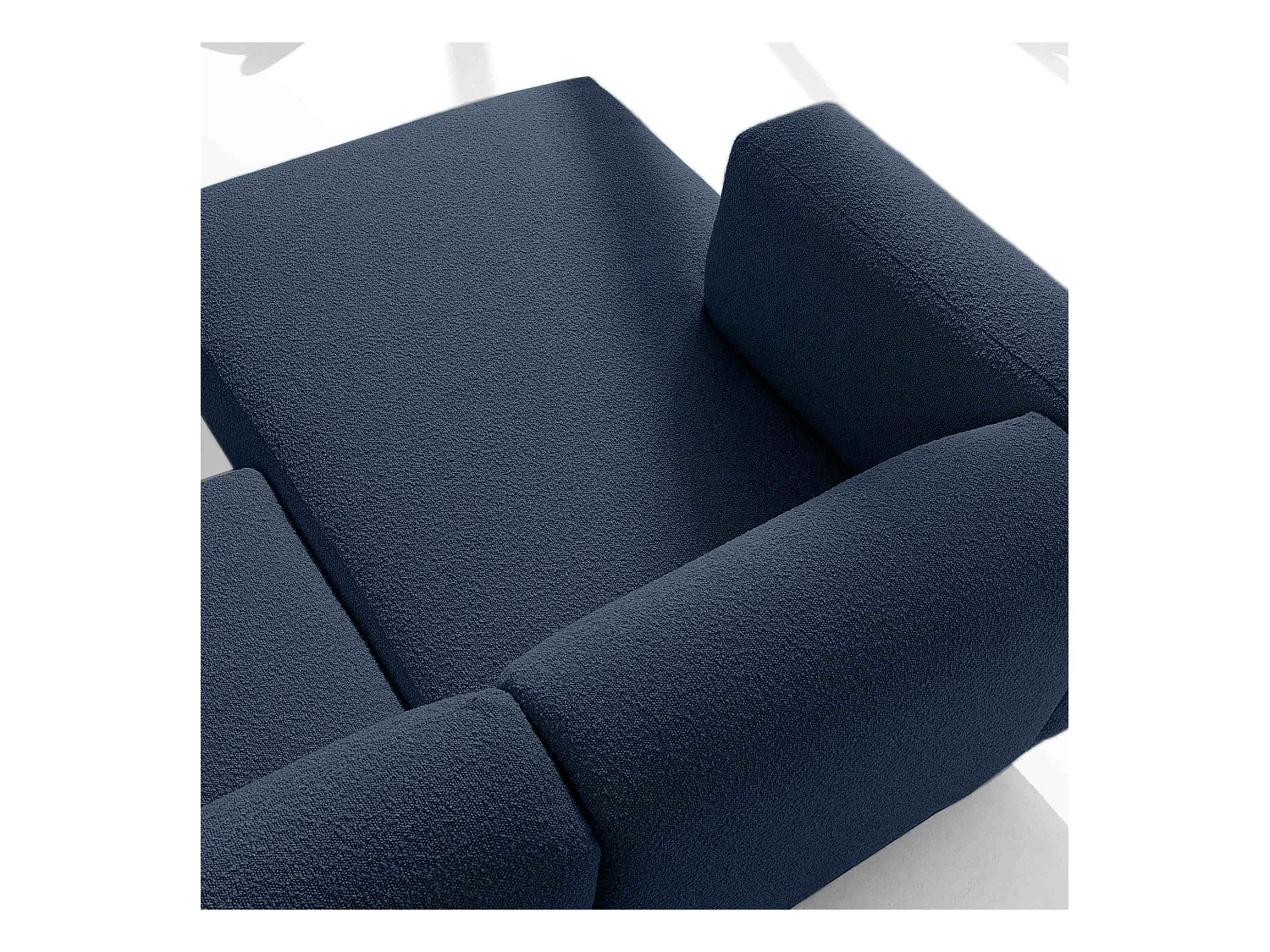 Canapé d'angle gauche - FOSERO - 3 places - Bleu foncé