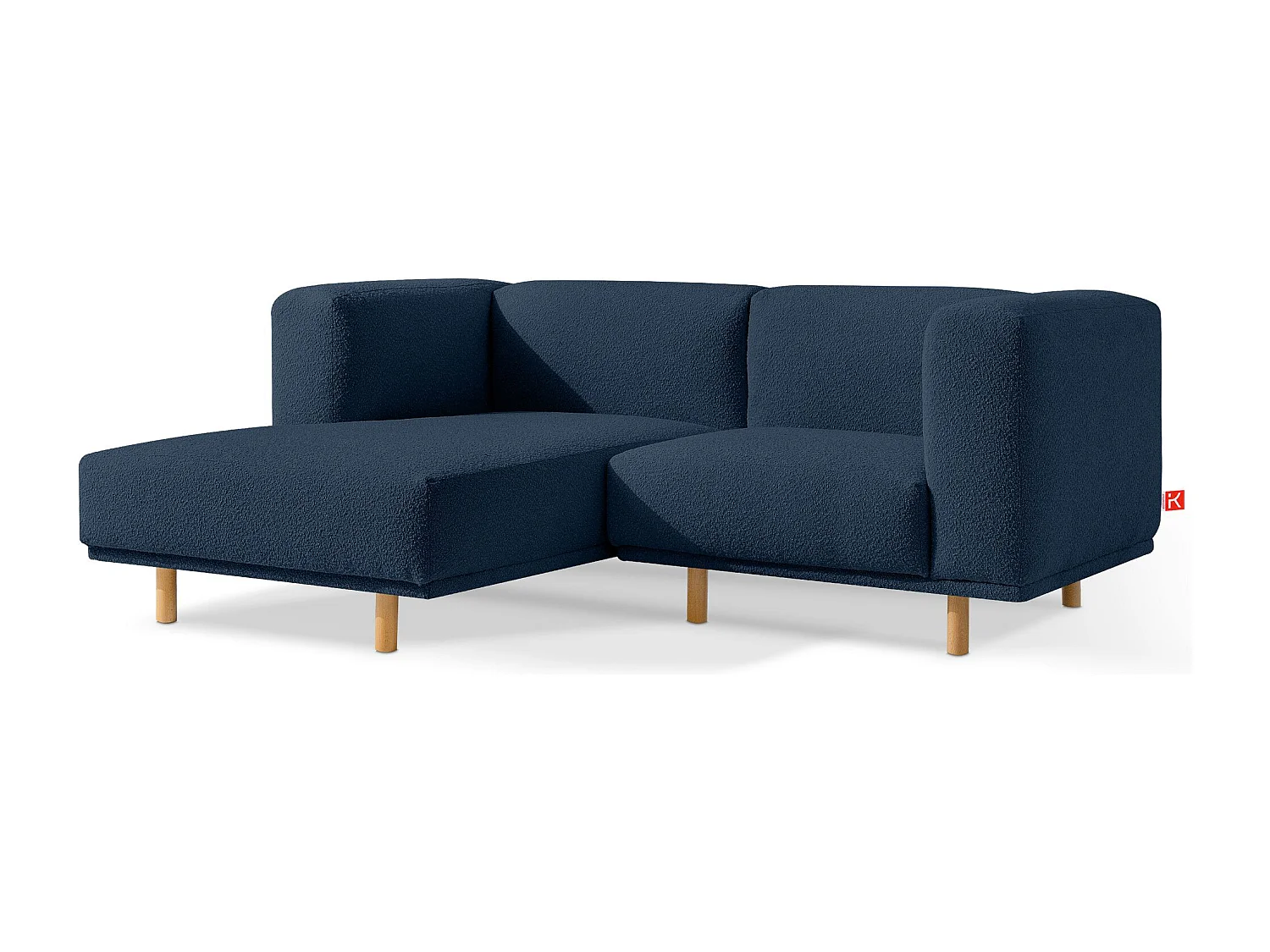Canapé d'angle gauche - FOSERO - 3 places - Bleu foncé