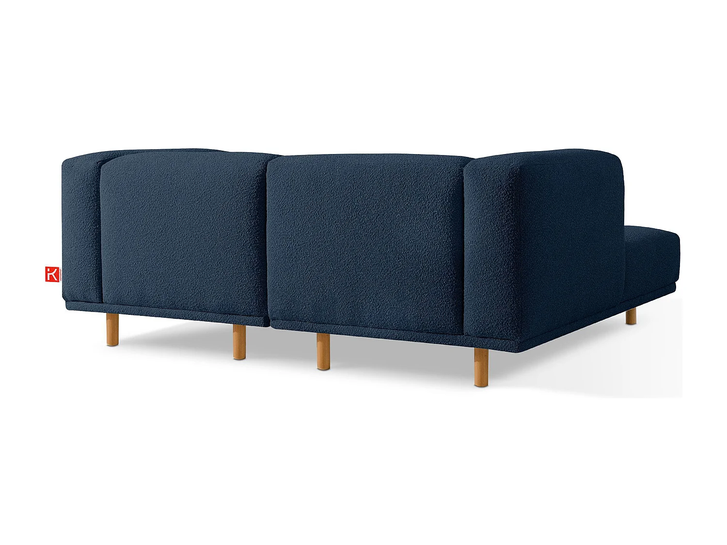 Canapé d'angle gauche - FOSERO - 3 places - Bleu foncé