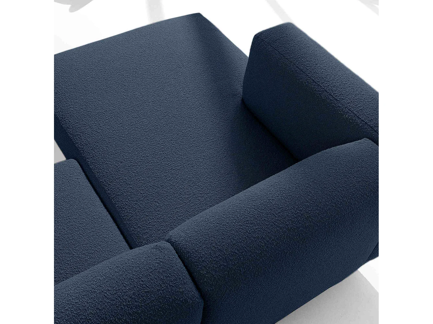 Canapé d'angle gauche - FOSERO - 3 places - Bleu foncé