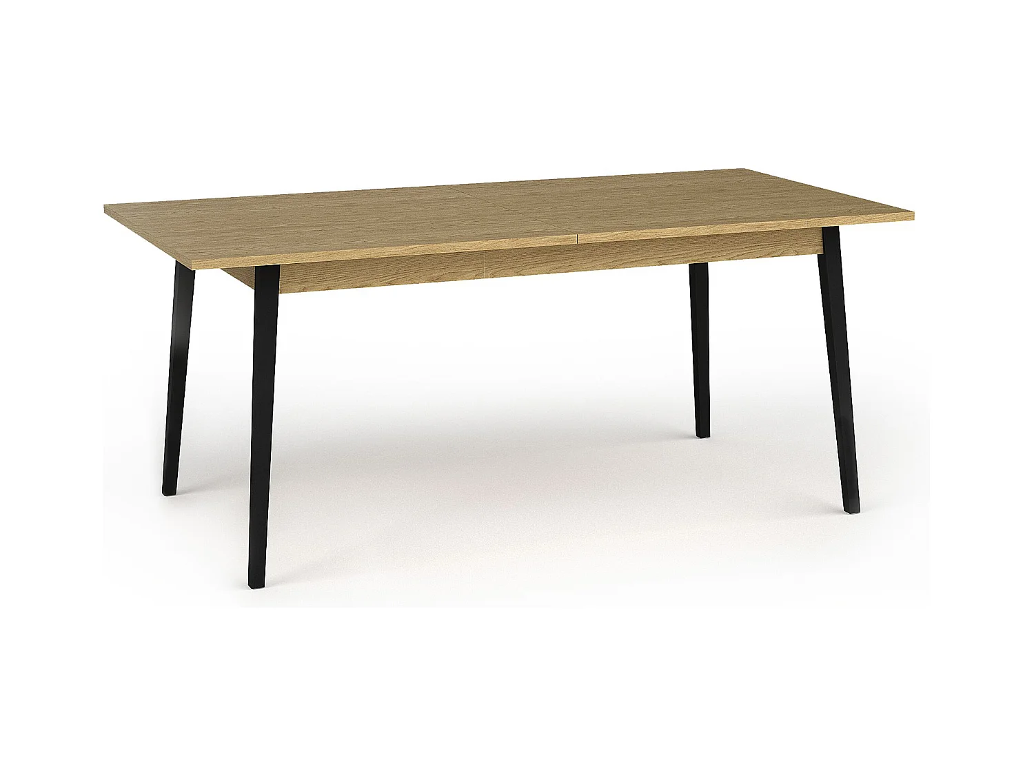 Table à manger VIDIS noir et naturelle claire, dimensions 160x76x90 cm, design moderne