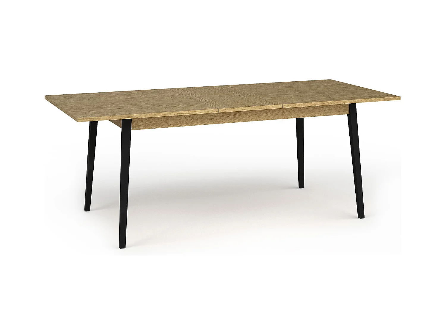 Table à manger VIDIS noir et naturelle claire, dimensions 160x76x90 cm, design moderne