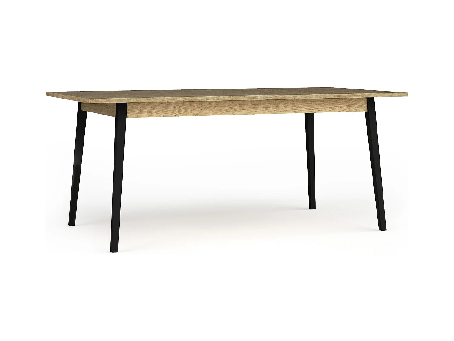 Table à manger VIDIS noir et naturelle claire, dimensions 160x76x90 cm, design moderne