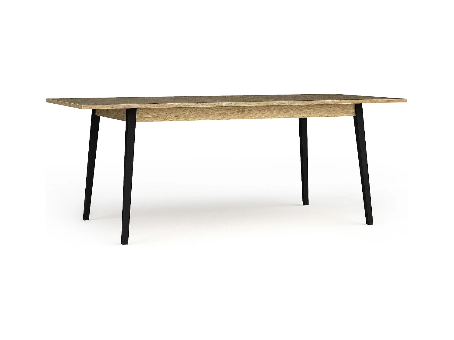 Table à manger VIDIS noir et naturelle claire, dimensions 160x76x90 cm, design moderne