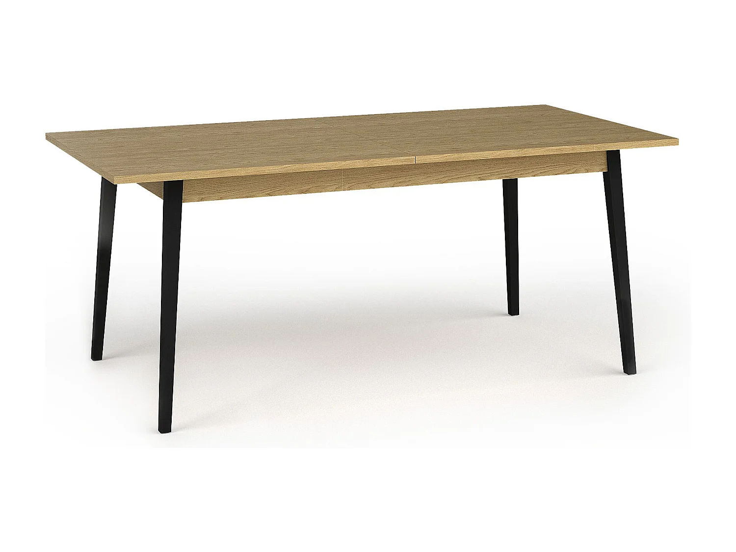 Table à manger VIDIS noir et naturelle claire, dimensions 160x76x90 cm, design moderne