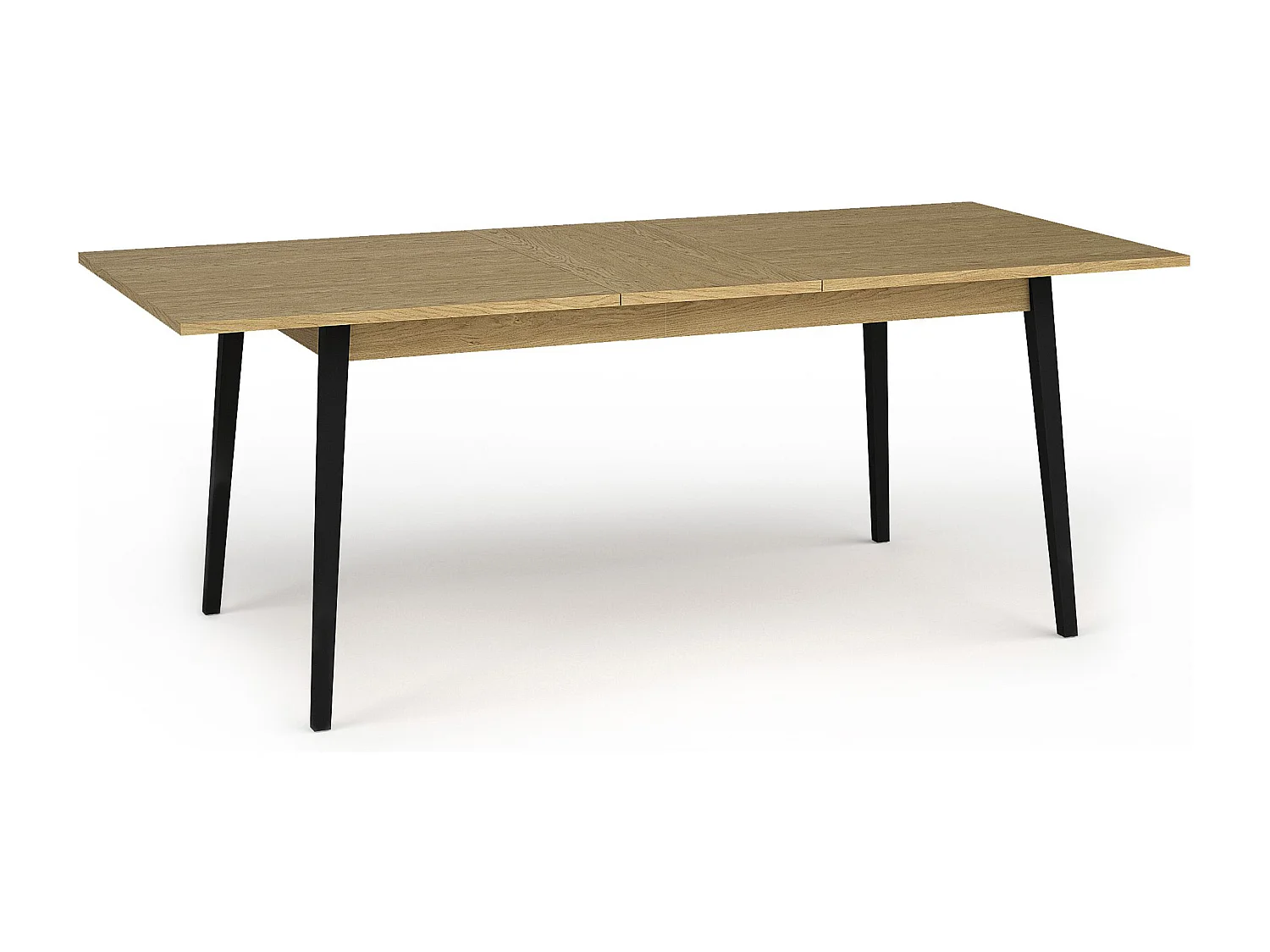 Table à manger VIDIS noir et naturelle claire, dimensions 160x76x90 cm, design moderne