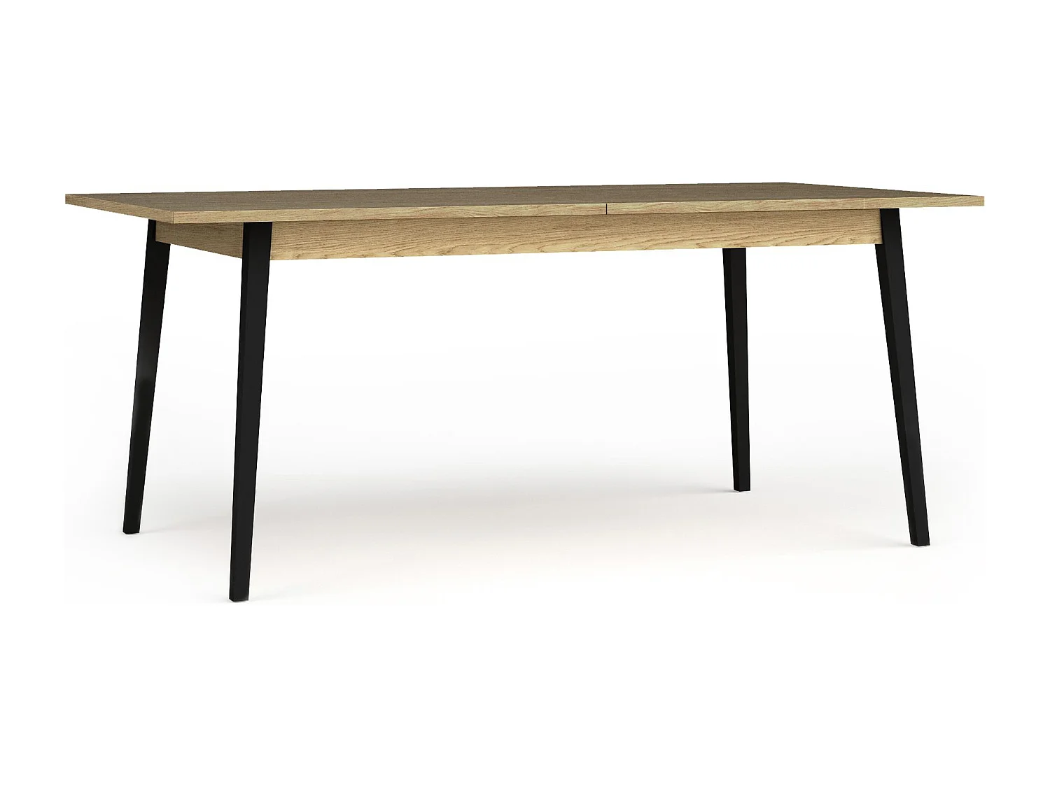 Table à manger VIDIS noir et naturelle claire, dimensions 160x76x90 cm, design moderne