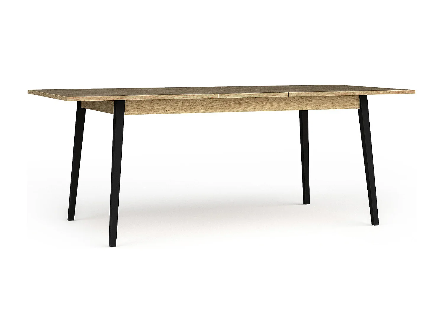 Table à manger VIDIS noir et naturelle claire, dimensions 160x76x90 cm, design moderne