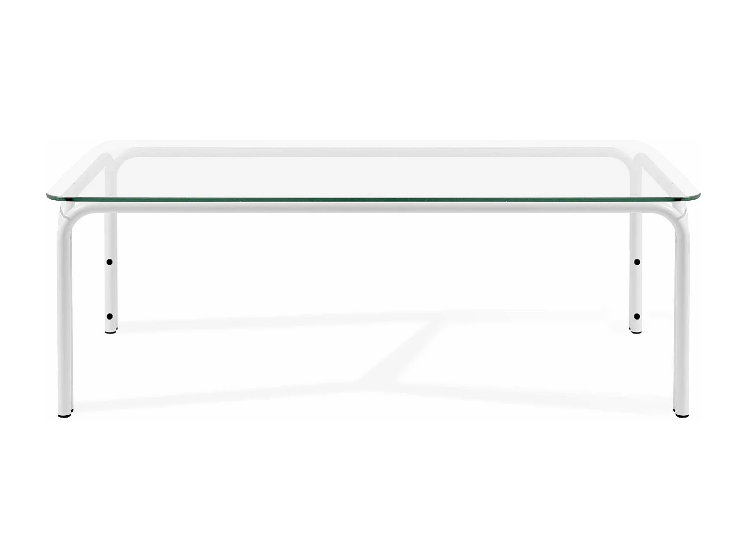 Table de jardin RAMBE blanc, dimensions 125x42x65 cm, parfait pour terrasses