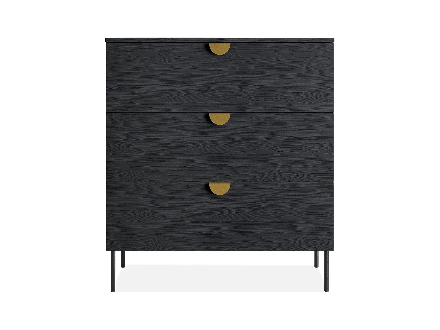 Commode VIDIS noir, dimensions 100x107x40 cm, parfait pour rangement