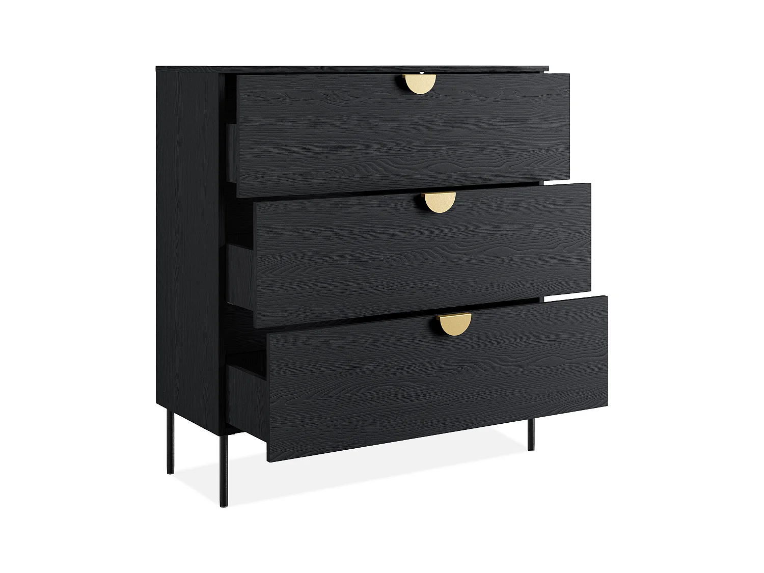 Commode VIDIS noir, dimensions 100x107x40 cm, parfait pour rangement