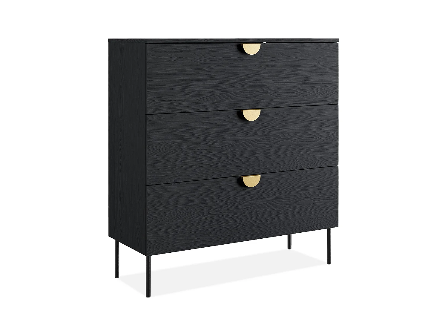 Commode VIDIS noir, dimensions 100x107x40 cm, parfait pour rangement