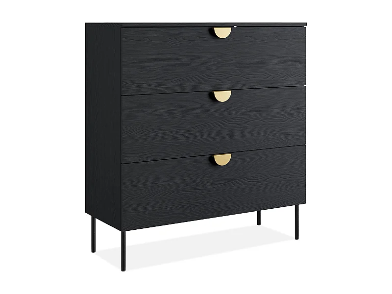 Commode VIDIS noir, dimensions 100x107x40 cm, parfait pour rangement