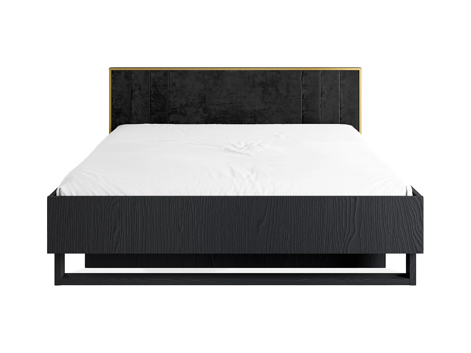 Bettgestell VIDIS schwarz, Maße 169x98x211 cm, optimaler Komfort