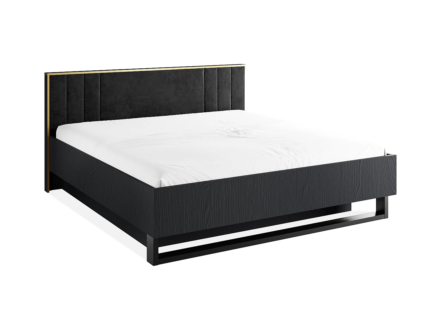 Lit VIDIS noir, dimensions 169x98x211 cm, confort optimal