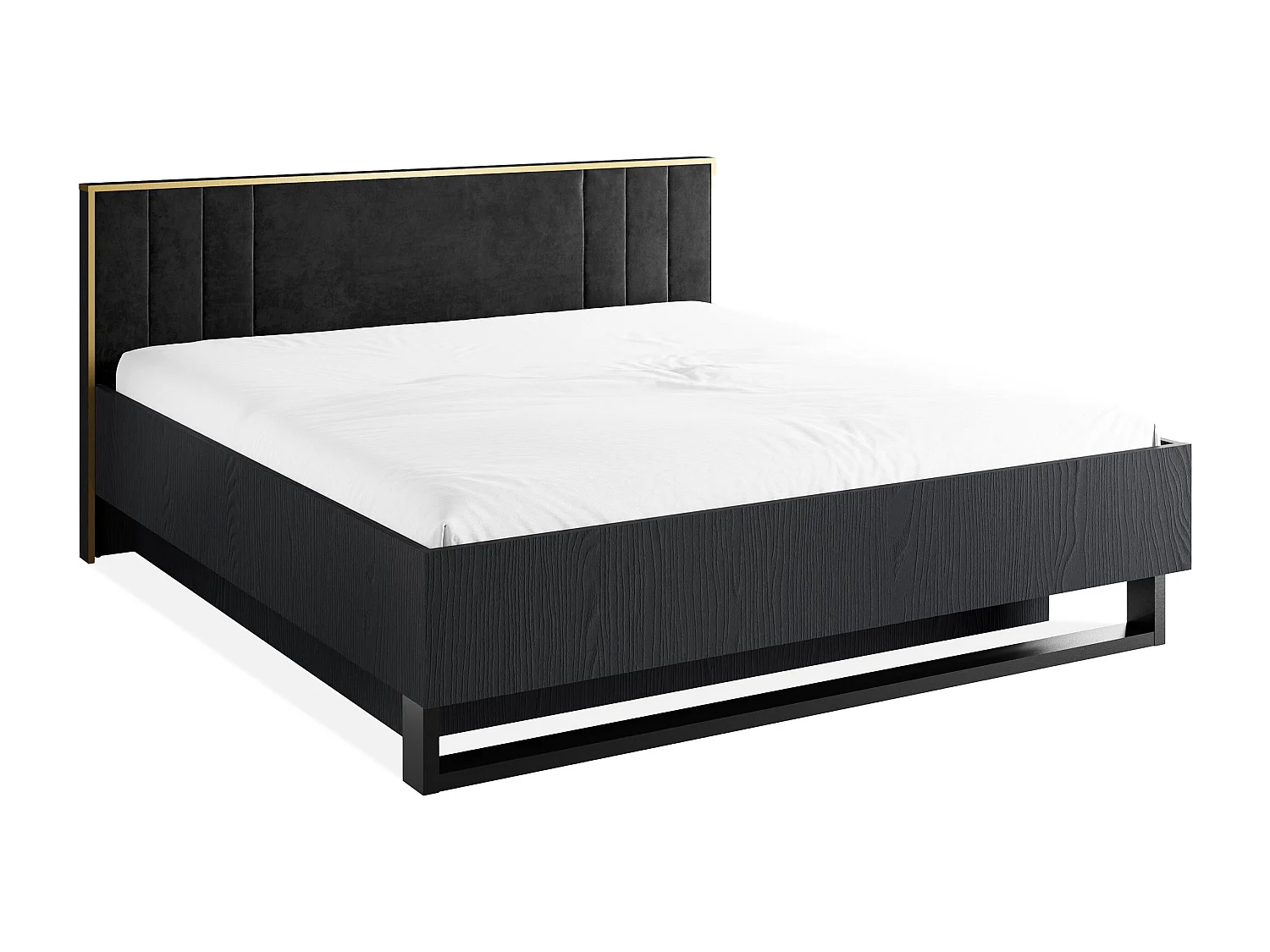 Bettgestell VIDIS schwarz, Maße 169x98x211 cm, optimaler Komfort