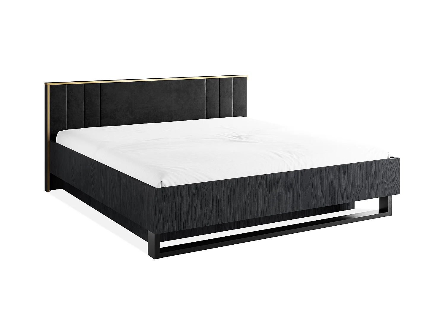 Bettgestell VIDIS schwarz, Maße 189x98x211 cm, ideal für große Schlafzimmer