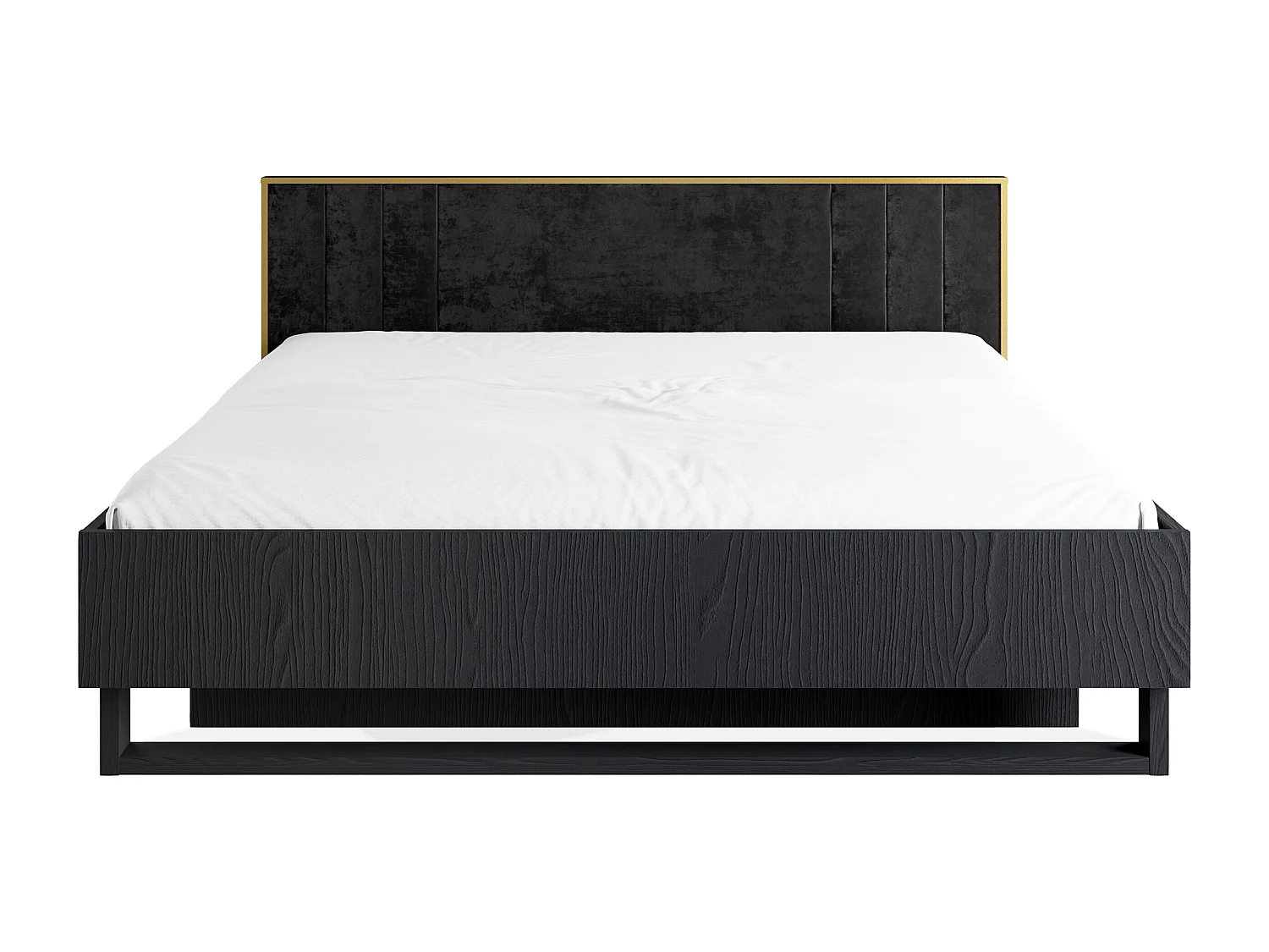 Bettgestell VIDIS schwarz, Maße 189x98x211 cm, ideal für große Schlafzimmer