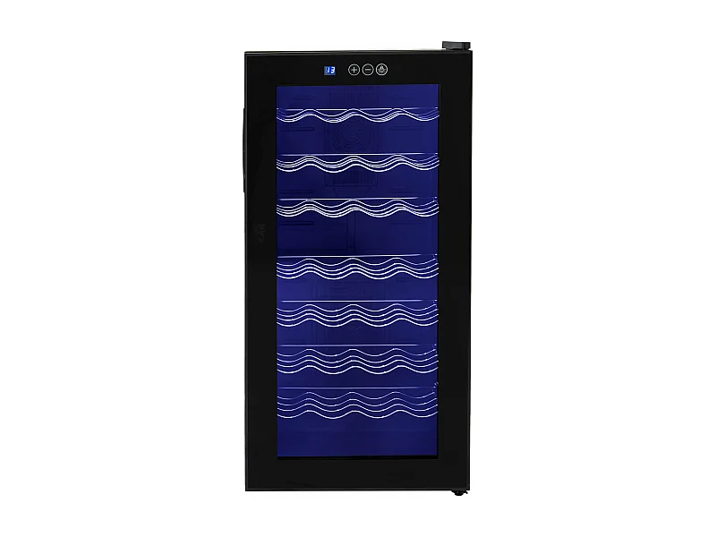 Wijnkoelkast Glazen Deur LED Verlichting 78L 28 Flessen Zwart Touchpanel 8-18°C