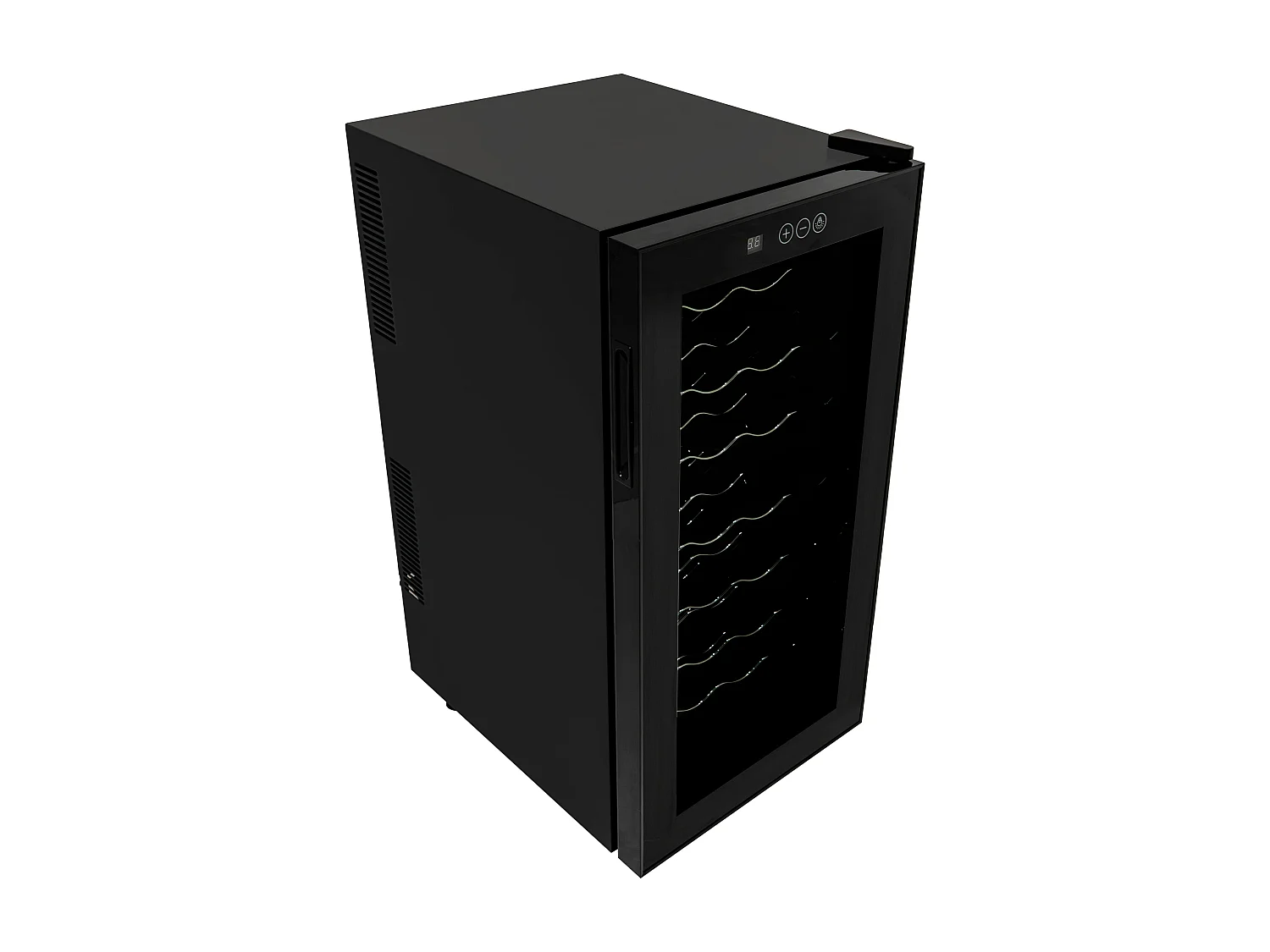 Cantinetta Frigo Vino 78L 28 Bottiglie Porta in Vetro LED Pannello Touch 8–18°C Nero